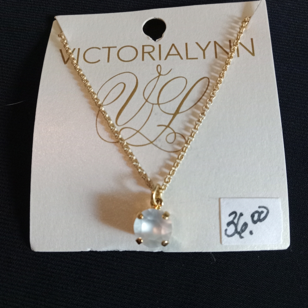 Swarovski crystal 16" gold plated necklace
